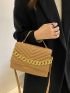 Chevron Chain Decor Square Bag