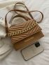 Chevron Chain Decor Square Bag