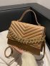 Chevron Chain Decor Square Bag