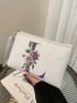 Letter & Floral Graphic Square Bag