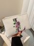 Letter & Floral Graphic Square Bag