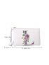 Letter & Floral Graphic Square Bag