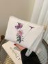 Letter & Floral Graphic Square Bag