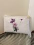 Letter & Floral Graphic Square Bag