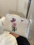 Letter & Floral Graphic Square Bag