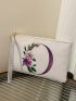 Letter & Floral Graphic Square Bag