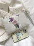 Letter & Floral Graphic Square Bag