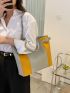 Colorblock Buckle Decor Tote Bag