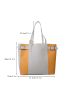 Colorblock Buckle Decor Tote Bag