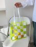 Clear Checkered Graphic Tote Bag
