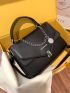 Letter Graphic Chain Decor Square Bag