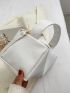 Litchi Embossed Baguette Bag