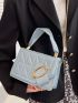 Mini Quilted Buckle Decor Flap Square Bag