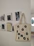 Letter Graphic Canvas Shopper Bag