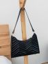 Chevron Zipper Baguette Bag