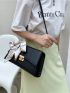 Crocodile Embossed Twilly Scarf Decor Flap Square Bag