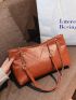 Quilted Chain Shoulder Tote Bag