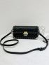 Textured Studded Decor Flap Square Bag