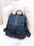 Plaid Pattern Oxford Backpack