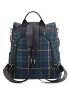 Plaid Pattern Oxford Backpack