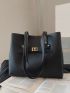 Minimalist Turn Lock Shoulder Tote Bag