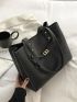 Minimalist Turn Lock Shoulder Tote Bag
