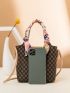 Mini Twilly Scarf Decor Geo Print Satchel Bag