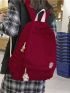 Large Capacity Badge Decor Backpack