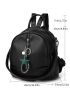 Minimalist Curved Top Backpack With Bag Charm