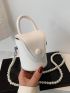 Mini Minimalist Faux Pearl Decor Bucket Bag