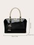 Artificial Patent Leather Top Handle Bag