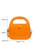 Button Decor Double Handle Square Bag