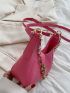 Metal Detail Chain Baguette Bag