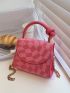 Mini Geometric Print Knot Decor Flap Square Bag