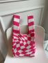 Colorblock Geometric Graphic Crochet Bag