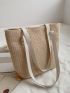 Minimalist Snap Button Straw Bag