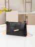 Quilted Metal Decor Flap Square Bag