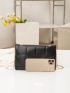 Quilted Metal Decor Flap Square Bag