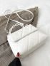 Quilted Chain Flap Square Bag