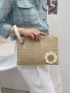 Flower Appliques Straw Bag