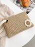Flower Appliques Straw Bag