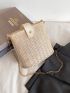 Chain Straw Bucket Bag
