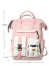 Letter Patch Pocket Front Backpack