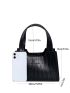 Crocodile Embossed Chain Square Bag