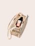 Cartoon Design Rhinestone Decor Hollow Out Novelty Bag