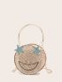 Cartoon Design Rhinestone Decor Hollow Out Novelty Bag