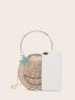 Cartoon Design Rhinestone Decor Hollow Out Novelty Bag