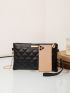 Metal Detail Quilted Crossbody Bag