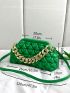 Minimalist Quilted Chain Ruched Bag