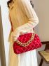 Minimalist Quilted Chain Ruched Bag